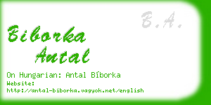biborka antal business card