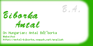 biborka antal business card